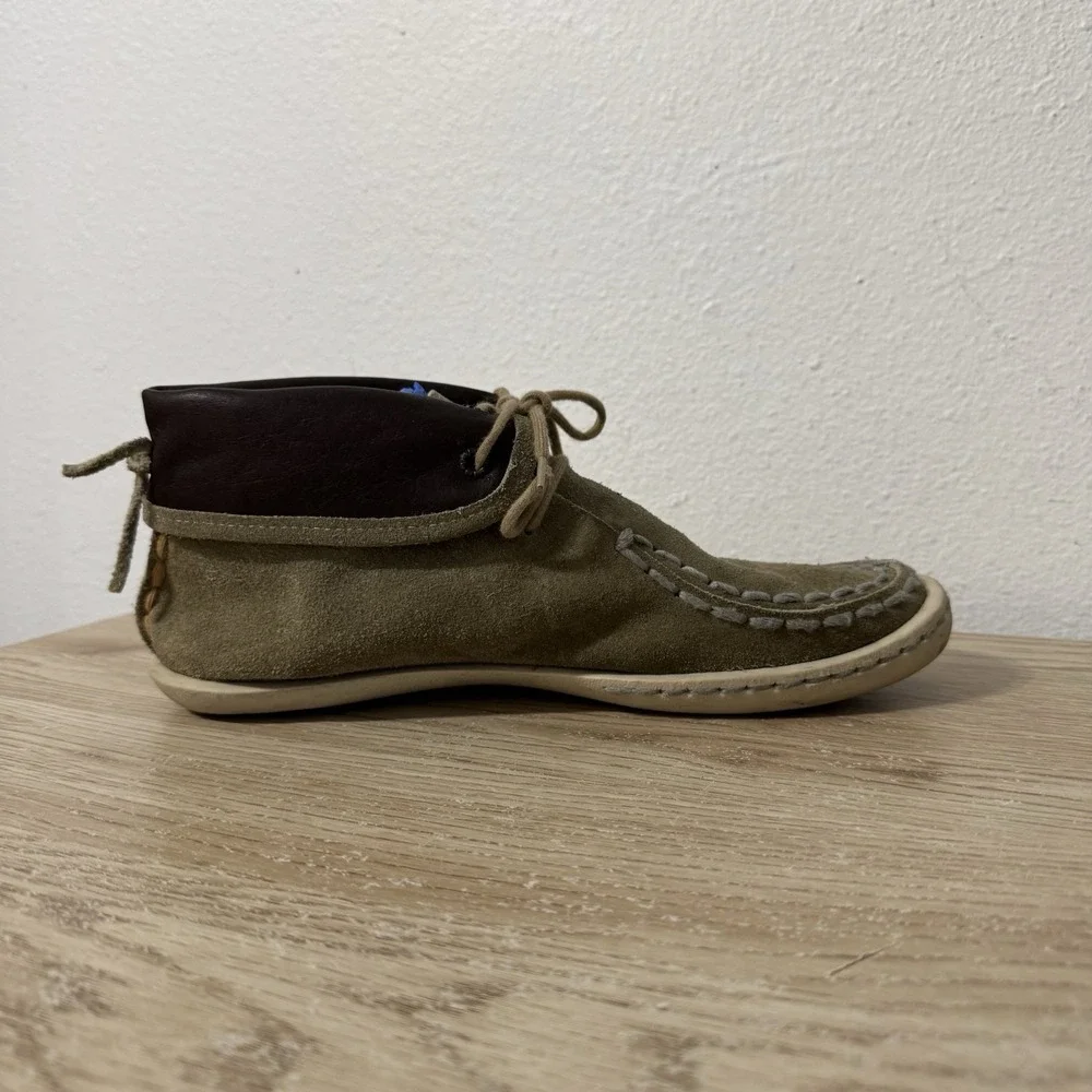 True Religion Sand Colored Leather Suede Moccasin Chukka Boots Mens‎ Size 9 M